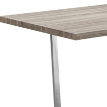 Load image into Gallery viewer, 59" Solid Wood And Metal Sled Base Dining Table - Taupe