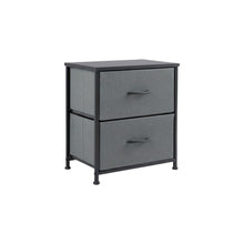 Load image into Gallery viewer, Fabric Metal And Wood Two Drawer Dresser (Set of 2) - Gray / Black