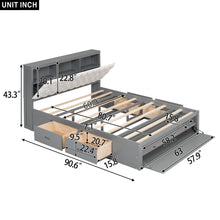 Load image into Gallery viewer, Platform Bed With Storage Headboard, Shoe Rack And 4 Drawers