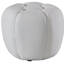 Load image into Gallery viewer, Tufted Boucle Round Ottoman - White