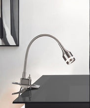 Load image into Gallery viewer, Metal Adjustable Clip On LED Table Lamp - Black