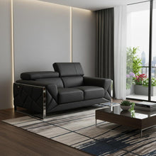 Load image into Gallery viewer, Italian Leather Loveseat - Gray
