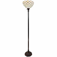 Load image into Gallery viewer, 62" Traditional Shaped Floor Lamp With Stained Glass Bowl Shade - Brown / White