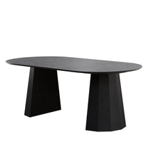 Load image into Gallery viewer, Wooden Double Pedestal Base Oval Dining Table - Black