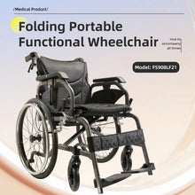 Load image into Gallery viewer, Premium Lightweight Foldable Transport Wheelchair For Adults