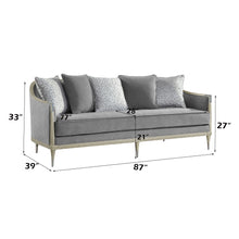 Load image into Gallery viewer, Fernando - Sofa With 5 Pillows - Champagne / Gray