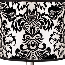 Load image into Gallery viewer, Metal Table Lamp With Black And White Classic Drum Shade - Silver