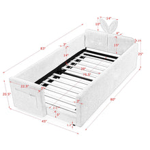 Load image into Gallery viewer, Cute Rabbit Ear Upholstered Platform Bed Frame With Safety Rail