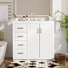 Load image into Gallery viewer, Bathroom Vanity With Sink Combo, Storage Cabinet, Freestanding Set With 3 Drawers & Soft Closing Doors