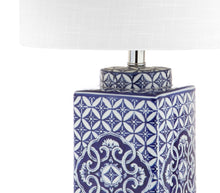Load image into Gallery viewer, 23" Novelty Table Lamp With Drum Shade - Blue / Clear