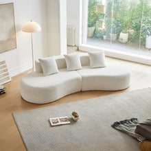 Load image into Gallery viewer, Curved Boneless Couch, Half Moon Sofa, 5 Seat Couch With High Density Foam Filled For Living Room - White
