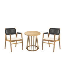 Load image into Gallery viewer, Outdoor 3 Pieces Acacia Wood Dining Set With Cushions