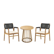 Load image into Gallery viewer, Outdoor 3 Pieces Acacia Wood Dining Set With Cushions