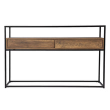 Load image into Gallery viewer, Glass Frame Console Table With Storage With Storage - Clear / Black
