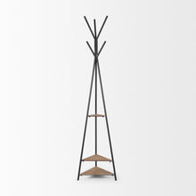Load image into Gallery viewer, Six Hook Freestanding Coat Rack - Black