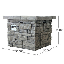 Load image into Gallery viewer, Outdoor Square Propane Fire Pit 40, 000 Btu - Gray