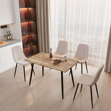 Load image into Gallery viewer, Modern Minimalist Dining Table And Chairs With Metal Legs For 4 - 6 Seats - Wood