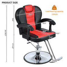 Load image into Gallery viewer, Classic Reclining Barber Chair Salon Chair For Hair Stylist With Heavy Duty Hydraulic Pump, 360° Rotation, Tattoo Chair Shampoo Beauty Salon Equipment, Max Load Weight 330 Lbs