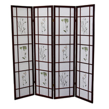 Load image into Gallery viewer, Folding Four Panel Screen Room Divider (469138) - Brown