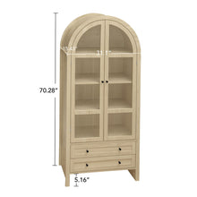 Load image into Gallery viewer, Tall Arched Kitchen Pantry, Modern Farmhouse Wood Kitchen Storage Cabinets, Arched Storage Display Cabinet With Adjustable Shelves, Versatile Cupboard For Kitchen, Dining Room, Living Room - Natural