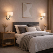 Load image into Gallery viewer, Nebula - Base Wall Lamp With Rotary Switch Shade - Brushed Nickel / Silver / White