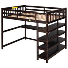 Load image into Gallery viewer, Loft Bed With Storage Shelves And Under Bed Desk