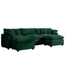 Load image into Gallery viewer, Modern Oversized Modular Cushion Sofa With Ottoman, Low Back, Deep Seating Sofa Set