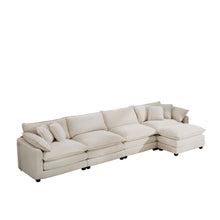 Load image into Gallery viewer, Modern Oversized Modular Cushion Sofa With Ottoman, Low Back, Deep Seating Sofa Set