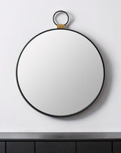 Load image into Gallery viewer, 23" Round Metal Framed Accent Mirror - Black