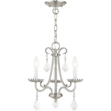 Load image into Gallery viewer, 15" Three Light Dimmable Chandelier With Shades - Nickel