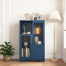 Load image into Gallery viewer, Modern Cabinet With Glass Doors And Drawer