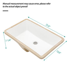 Load image into Gallery viewer, Modern Ceramic Undermount Bathroom Sink With Overflow, High Quality
