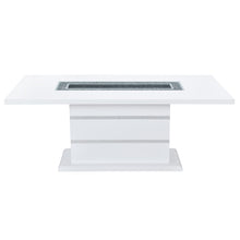 Load image into Gallery viewer, 79" Faux Crystals Glass And Wood Pedestal Base Dining Table - White