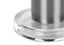 Load image into Gallery viewer, Acrylic Cylinder Table Lamp With Ivory Drum Shade - Silver Metallic