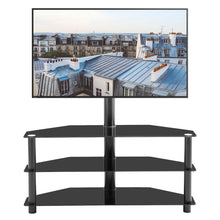 Load image into Gallery viewer, Multi-Function TV Stand Height Adjustable Bracket Swivel 3 Tier - Black