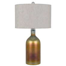 Load image into Gallery viewer, Glass Novelty Table Lamp With Gray Drum Shade - Gold