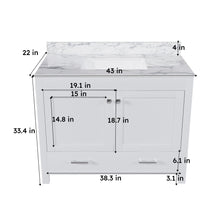 Load image into Gallery viewer, 43" Bathroom Vanity Multi Functional Cabinet - White