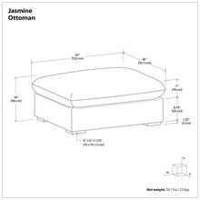 Load image into Gallery viewer, Jasmine - Ottoman - Gray