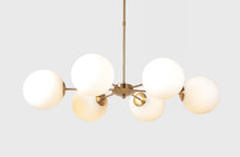Load image into Gallery viewer, Sputnik Six Light Metal Chandelier With Shades - Brass