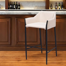 Load image into Gallery viewer, 30" Fabric And Steel Bar Height Bar Chair - Beige And Black