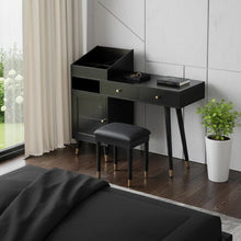 Load image into Gallery viewer, 44" Wood Vanity Two Drawer Dresser - Black