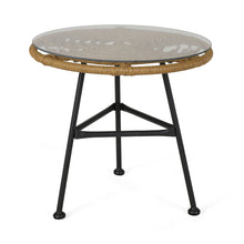 Load image into Gallery viewer, Petrichor - Outdoor Side Table With Tempered Glass And Steel Frame