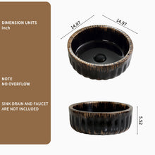 Load image into Gallery viewer, Vessel Sink, Above Counter Small Bowl - Black