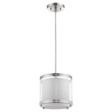 Load image into Gallery viewer, Hanging Light With Fabric Shade - White / Silver