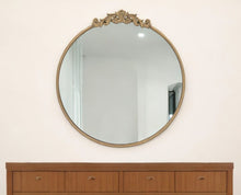 Load image into Gallery viewer, 32" Crowned Top Iron Framed Accent Mirror - Gold