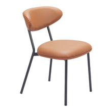 Load image into Gallery viewer, Upholstered Faux Leather Open Back Dining Side Chairs (Set of 2) - Brown