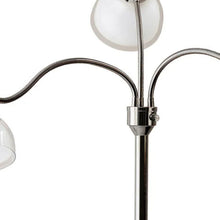 Load image into Gallery viewer, Three Light Tree Floor Lamp With White Bowl Shade - Nickel