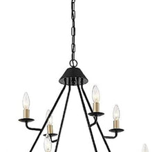 Load image into Gallery viewer, Candle Style Eight Light Metal Dimmable Chandelier - Black / Gold