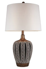 Load image into Gallery viewer, Primo Tall Table Lamp With White Lamp Shade - Brown