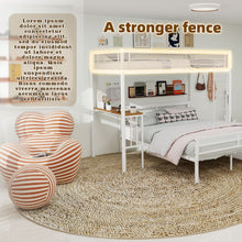 Load image into Gallery viewer, Bunk Bed With Built In Desk & Guardrail Frame